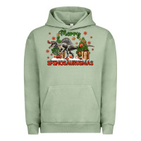 Pigment Oil Green merry spinosaurusmas Urban Hoodie - LillyAllenDesigns