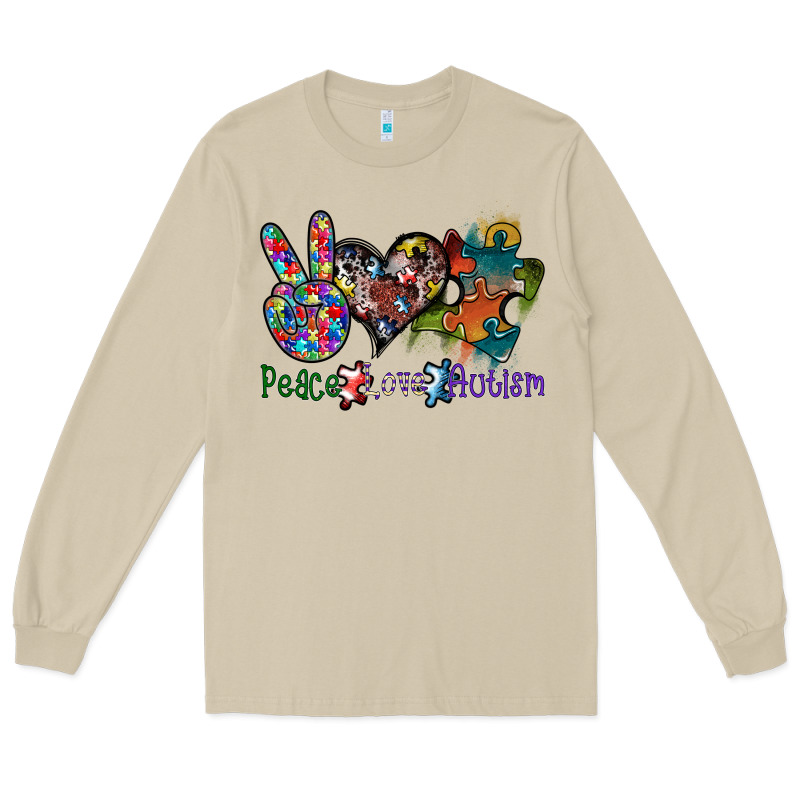 Peace Love Autism Long Sleeve Tee by SublimationCraftShop | Teevron