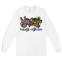 White peace love autism Long Sleeve Tee - SublimationCraftShop