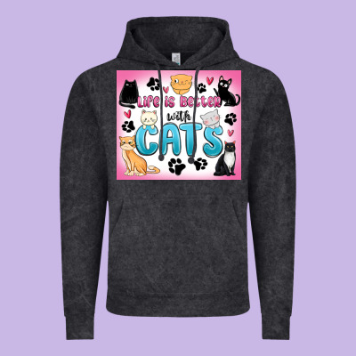 Vintage Hoodie life is better with cats