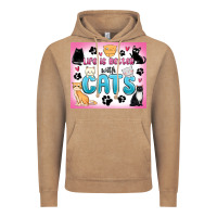 Vintage Coffee life is better with cats Vintage Hoodie - MaliasSmallBusiness