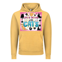 Vintage Mustard life is better with cats Vintage Hoodie - MaliasSmallBusiness