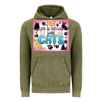 Vintage Olive life is better with cats Vintage Hoodie - MaliasSmallBusiness