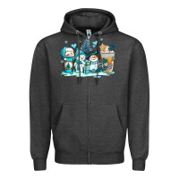 Charcoal Heather winter snowman coffee cups Zipper Hoodie - AdoDesignShop