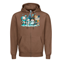 Chestnut winter snowman coffee cups Zipper Hoodie - AdoDesignShop
