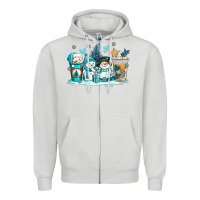 Dove Grey winter snowman coffee cups Zipper Hoodie - AdoDesignShop