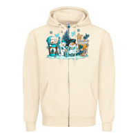Sandshell winter snowman coffee cups Zipper Hoodie - AdoDesignShop