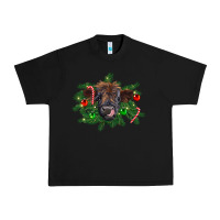 Black Christmas highland calf Urban Heavy Tee - RanaPortraitStore
