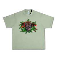 Christmas Highland Calf Urban Heavy Tee | Teevron