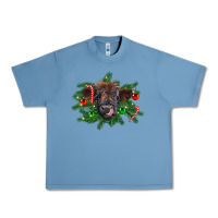 Pebble Blue Christmas highland calf Urban Heavy Tee - RanaPortraitStore
