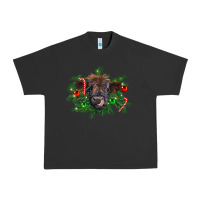 Pigment Black Christmas highland calf Urban Heavy Tee - RanaPortraitStore
