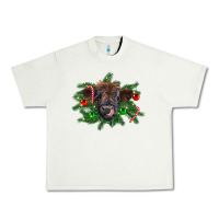 Pistachio Christmas highland calf Urban Heavy Tee - RanaPortraitStore