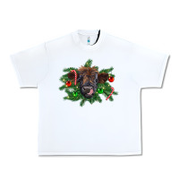 White Christmas highland calf Urban Heavy Tee - RanaPortraitStore