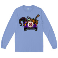Colony Blue Halloween Truck Long Sleeve Tee - CowhideDigitalArt