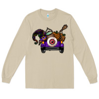 Mushroom Halloween Truck Long Sleeve Tee - CowhideDigitalArt