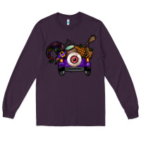 Plum Halloween Truck Long Sleeve Tee - CowhideDigitalArt