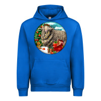 Cobalt christmas merino wool sheep Urban Hoodie - LillyAllenDesigns