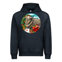 Navy christmas merino wool sheep Urban Hoodie - LillyAllenDesigns