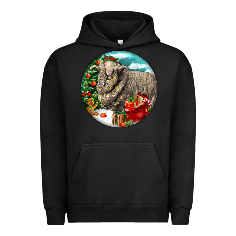 Christmas Merino Wool Sheep Urban Hoodie by LillyAllenDesigns | Teevron