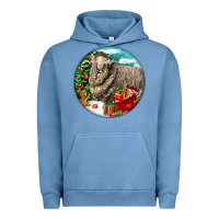 Pigment Pebble Blue christmas merino wool sheep Urban Hoodie - LillyAllenDesigns