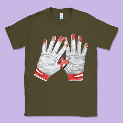 Batting Gloves Classic Tee Designed By Fadigitalartstudio