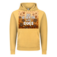 Vintage Mustard life is better with dogs Vintage Hoodie - MaliasSmallBusiness