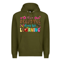 Army Green its a beautiful day for learning Premium Hoodie - NancyCooperArtShop