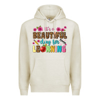 Oatmeal Heather its a beautiful day for learning Premium Hoodie - NancyCooperArtShop