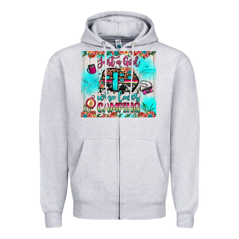 Just A Girl Who Loves Camping Zipper Hoodie by JahusDesignShop | Teevron