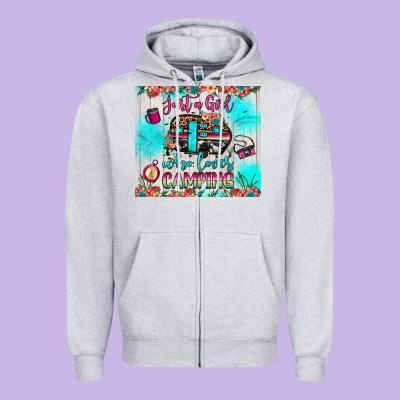 Just A Girl Who Loves Camping Zipper Hoodie Designed By Jahusdesignshop