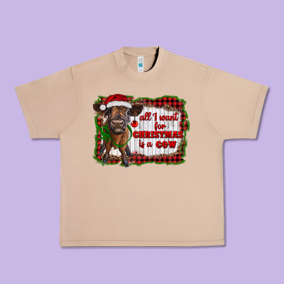 All I Want For Christmas Is A Cow Highland Calf Urban Heavy Tee Designed By Ranaportraitstore
