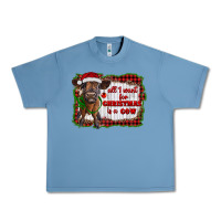 Pebble Blue all i want for christmas is a cow highland calf Urban Heavy Tee - RanaPortraitStore