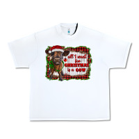 White all i want for christmas is a cow highland calf Urban Heavy Tee - RanaPortraitStore