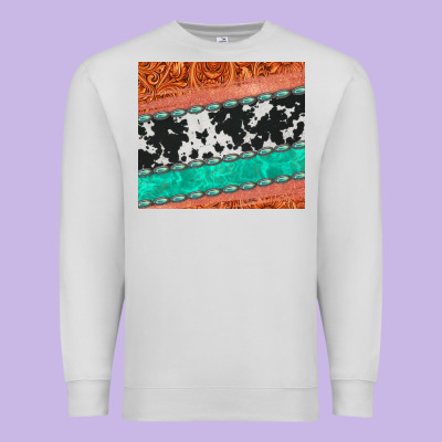 Western Turquoise Gemstone Cowhide  Leather Tumbler Premium Sweatshirt Designed By Jasminsmagicworld