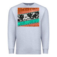 Heather Grey western turquoise gemstone cowhide  leather tumbler Premium Sweatshirt - Jasminsmagicworld