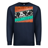 Navy western turquoise gemstone cowhide  leather tumbler Premium Sweatshirt - Jasminsmagicworld