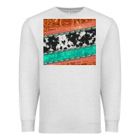 Oatmeal Heather western turquoise gemstone cowhide  leather tumbler Premium Sweatshirt - Jasminsmagicworld