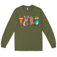 Army Green Easter coffee drinks Easter Day Long Sleeve Tee - Neo Western