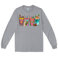 Heather Grey Easter coffee drinks Easter Day Long Sleeve Tee - Neo Western