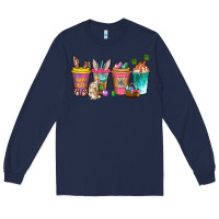 Navy Easter coffee drinks Easter Day Long Sleeve Tee - Neo Western
