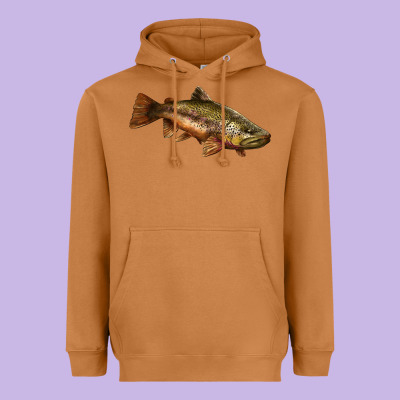 Brown Trout Heavyweight Hoodie Designed By Lillyallendesigns