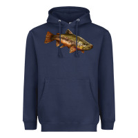 Navy brown trout Heavyweight Hoodie - LillyAllenDesigns