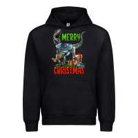 Black merry christmas velociraptor Urban Hoodie - LillyAllenDesigns