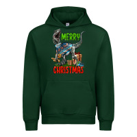 Forest Green merry christmas velociraptor Urban Hoodie - LillyAllenDesigns