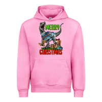 Fuchsia Pink merry christmas velociraptor Urban Hoodie - LillyAllenDesigns