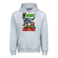 Heather Grey merry christmas velociraptor Urban Hoodie - LillyAllenDesigns