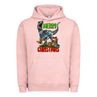 Pigment Salmon merry christmas velociraptor Urban Hoodie - LillyAllenDesigns