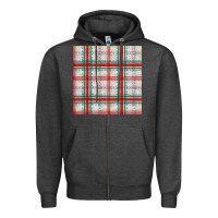 Charcoal Heather christmas plaid seamless pattern Zipper Hoodie - BundleAndBundleShop