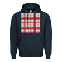 Navy christmas plaid seamless pattern Zipper Hoodie - BundleAndBundleShop