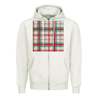 Oatmeal Heather christmas plaid seamless pattern Zipper Hoodie - BundleAndBundleShop